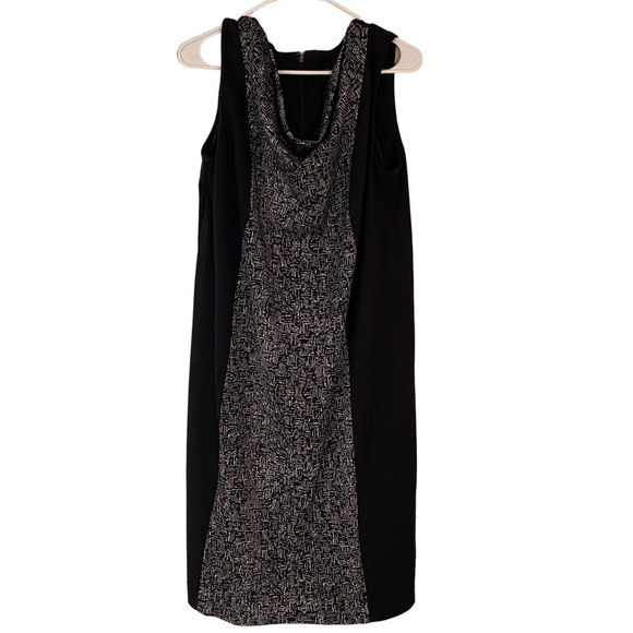 Lane Bryant Black White Short Sleave Sheath Dress Slouchy Neck Easy Care 14 16 - Picture 1 of 7